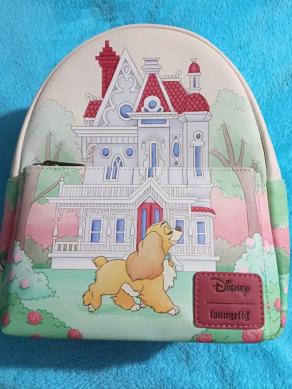 Loungefly Pink Mint Lady & the Tramp Mini Backpack Soft Tag